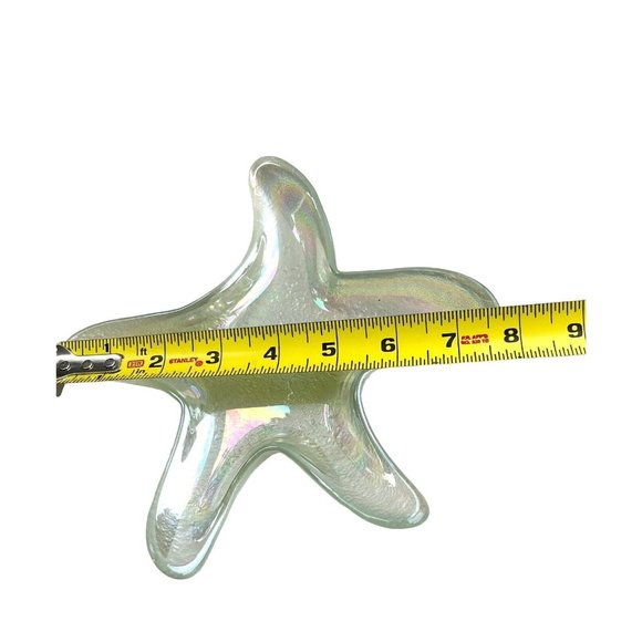 StarFish Trinket Dish Art Glass  Dish Plate Treasure Keeper Decor Ocean Seashell - Picture 8 of 9